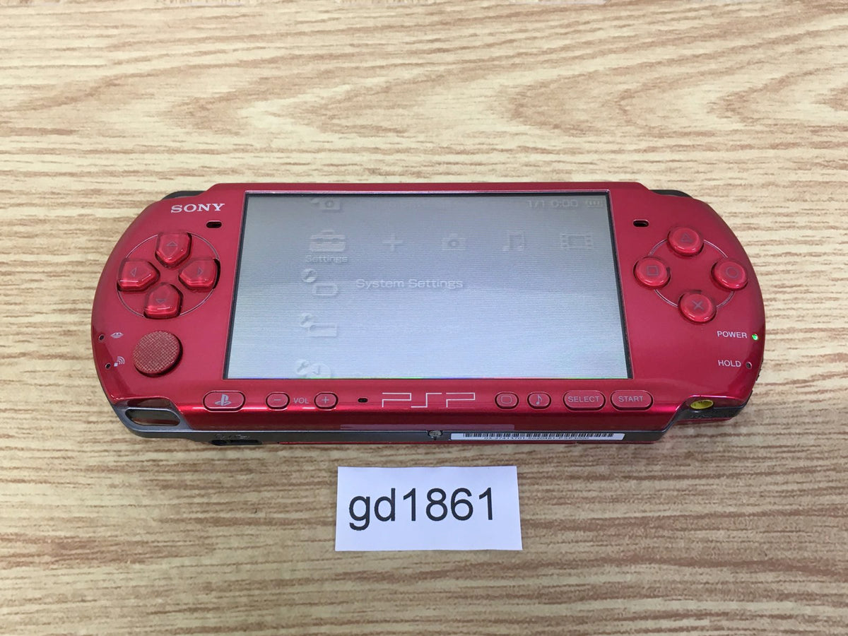 gd1861 Plz Read Item Condi PSP-3000 RADIANT RED SONY PSP Console 