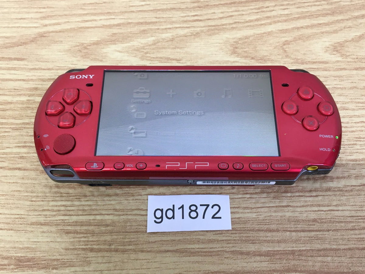 gd1872 Plz Read Item Condi PSP-3000 RADIANT RED SONY PSP Console Japan