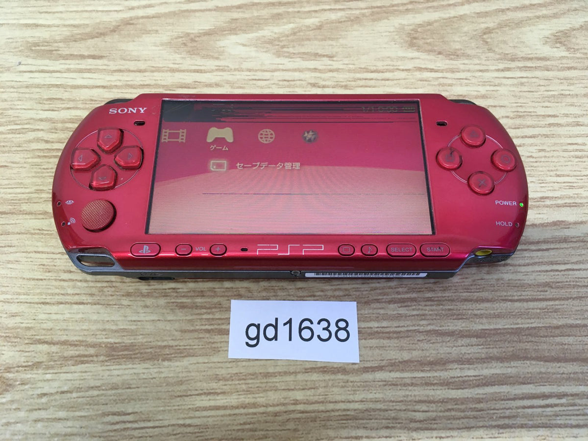 gd1638 Plz Read Item Condi PSP-3000 RADIANT RED SONY PSP Console 