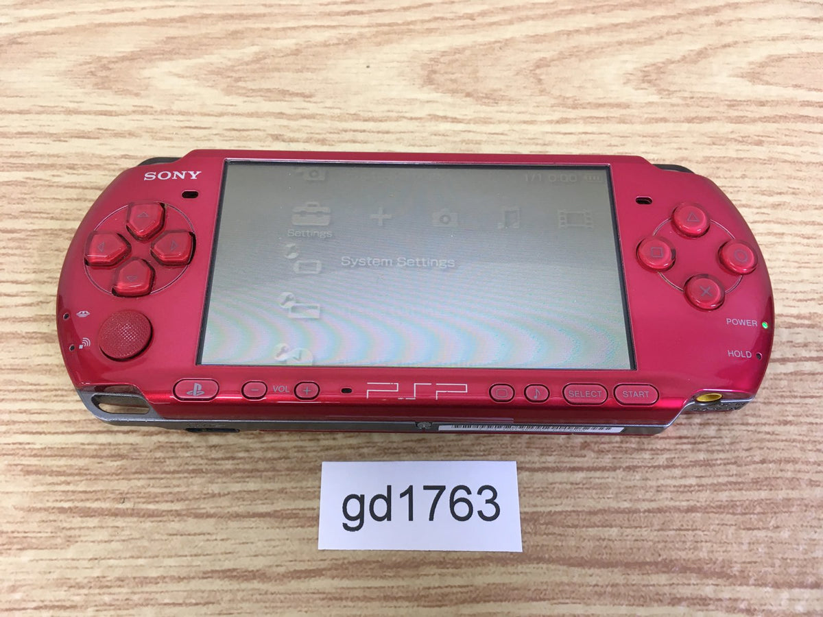 gd1763 Plz Read Item Condi PSP-3000 RADIANT RED SONY PSP Console Japan