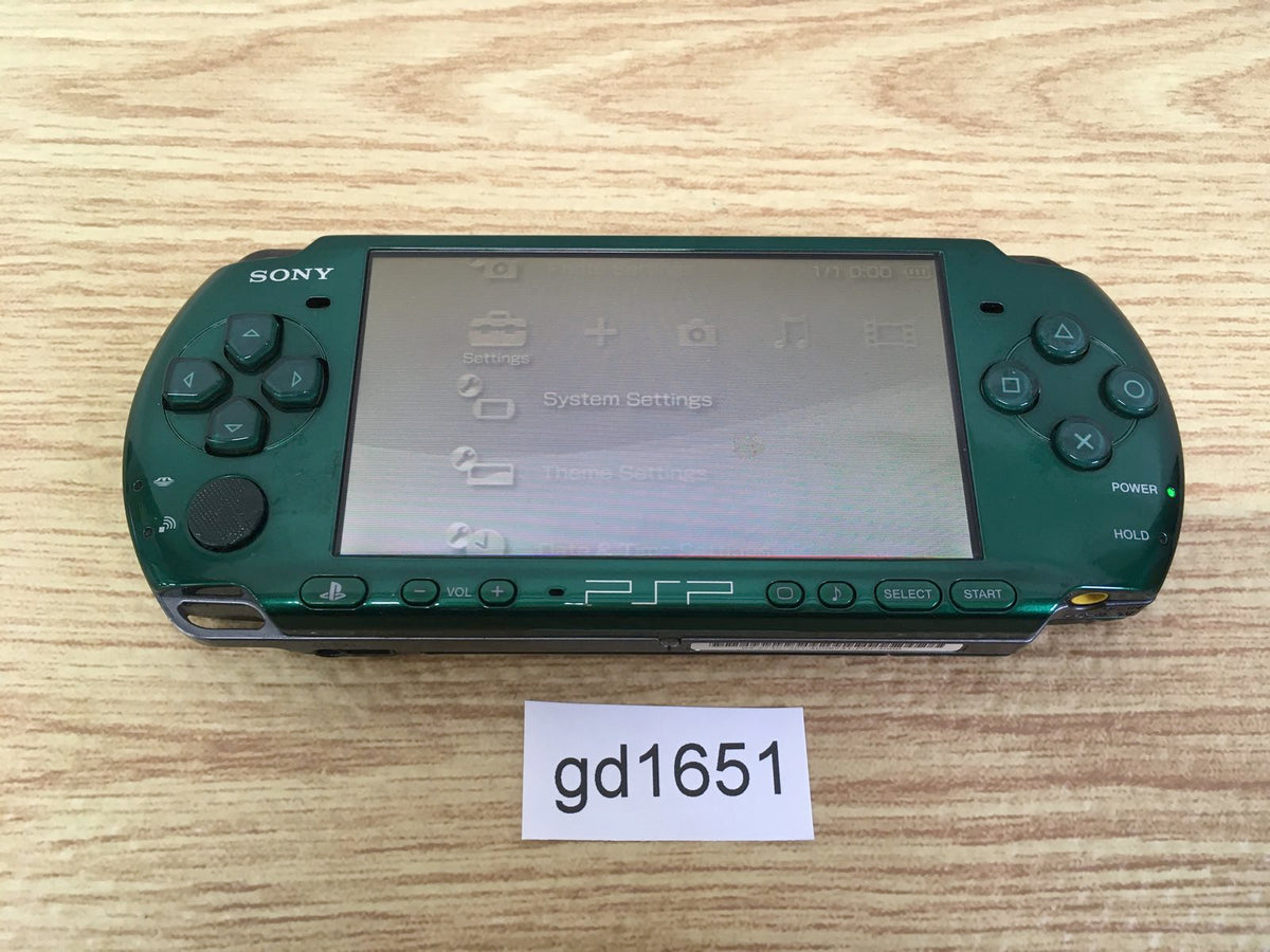 gd1651 Plz Read Item Condi PSP-3000 SPIRITED GREEN SONY PSP Console Japan