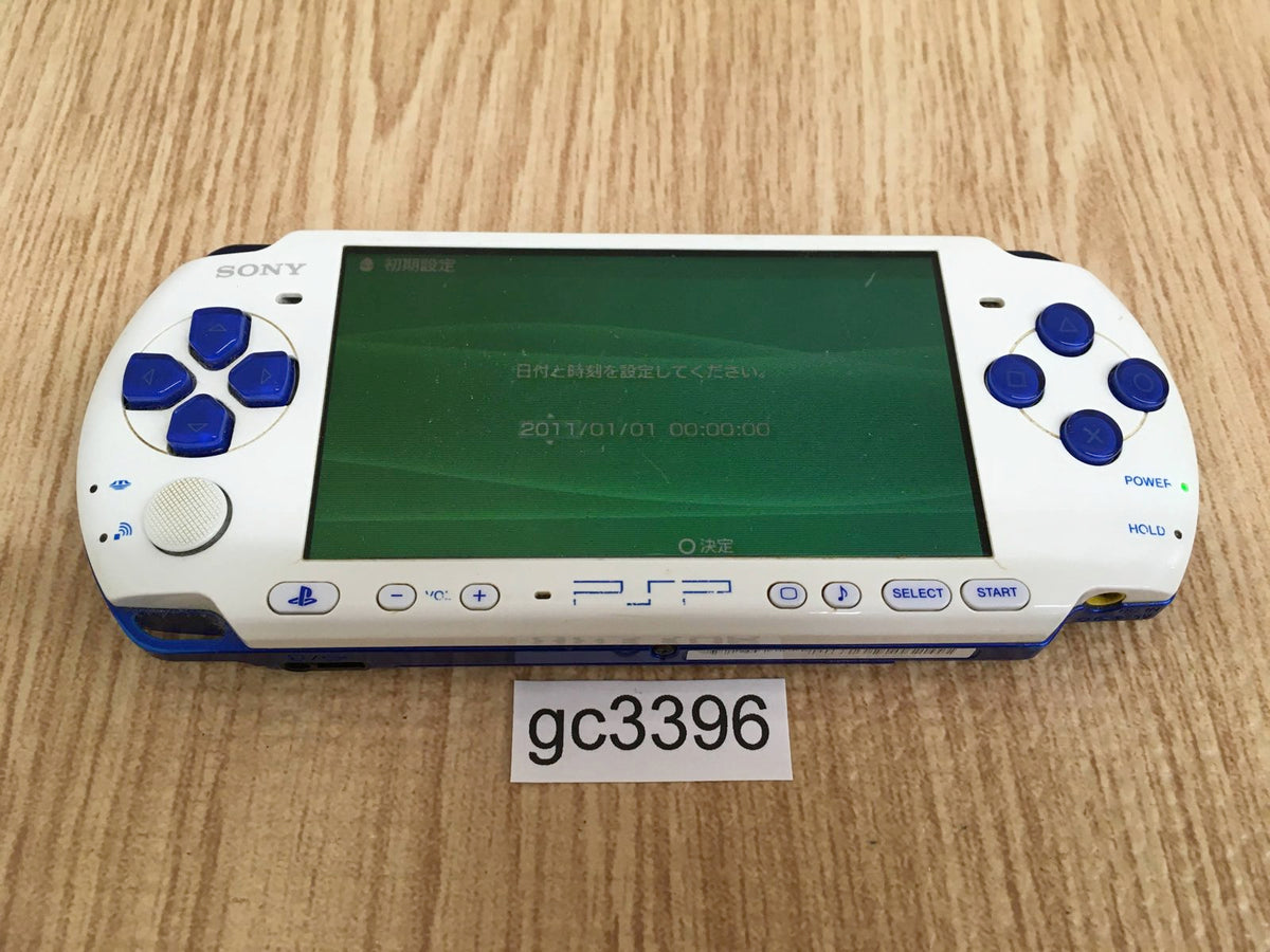 gc3396 Plz Read Item Condi PSP-3000 WHITE & BLUE SONY PSP Console Japan