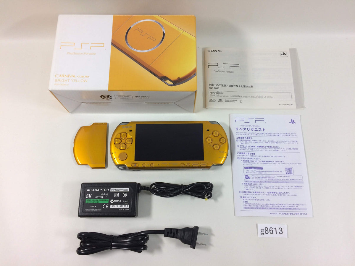 g8613 PSP-3000 BRIGHT YELLOW BOXED SONY PSP Console Japan