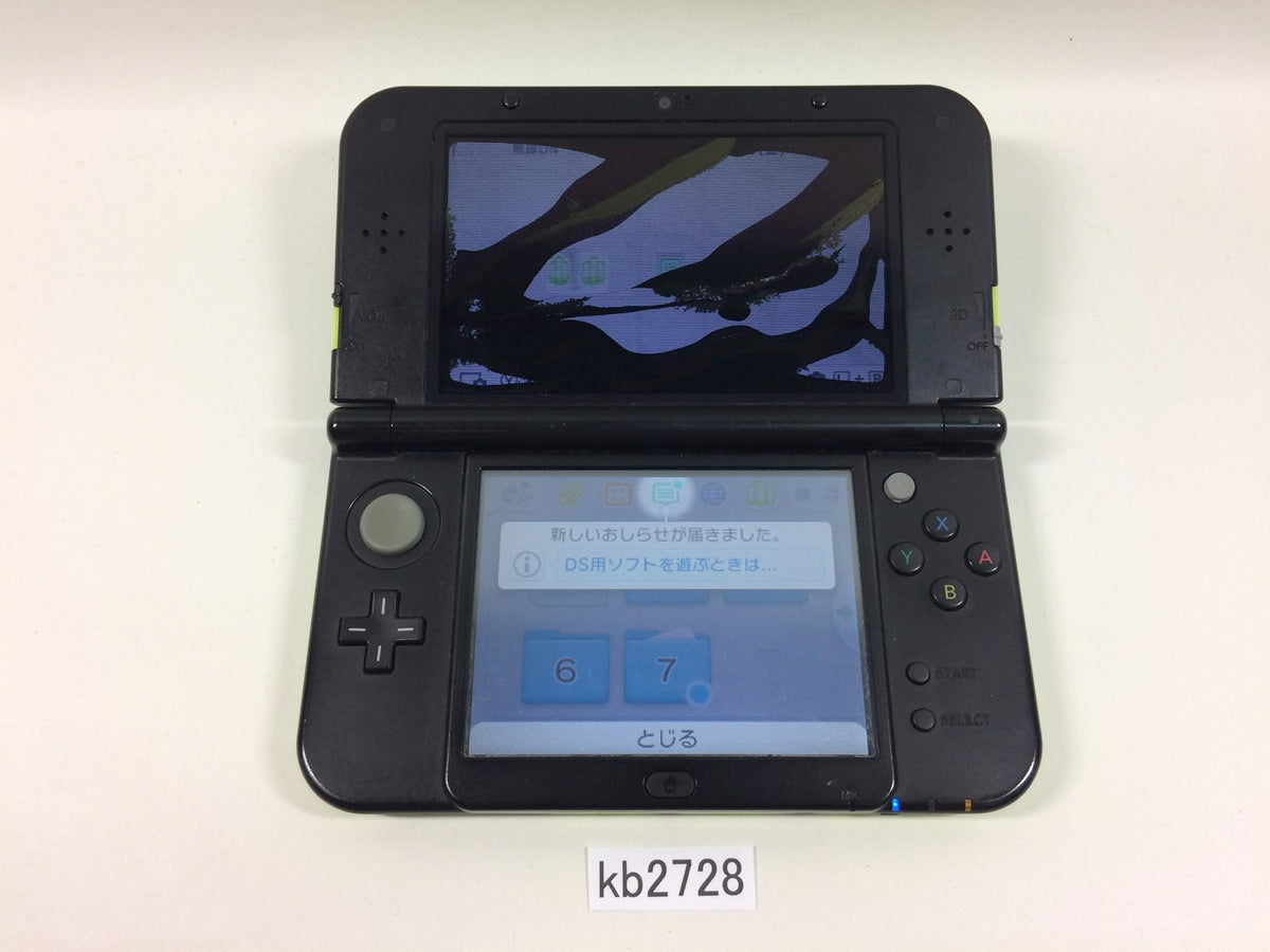 kb2728 Nintendo NEW 3DS LL XL LIME BLACK Console Japan