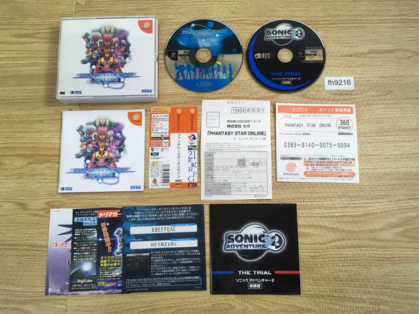 fh9216 Phantasy Star Online First Press edition Dreamcast Japan