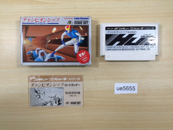 ue5655 Championship Lode Runner BOXED NES Famicom Japan