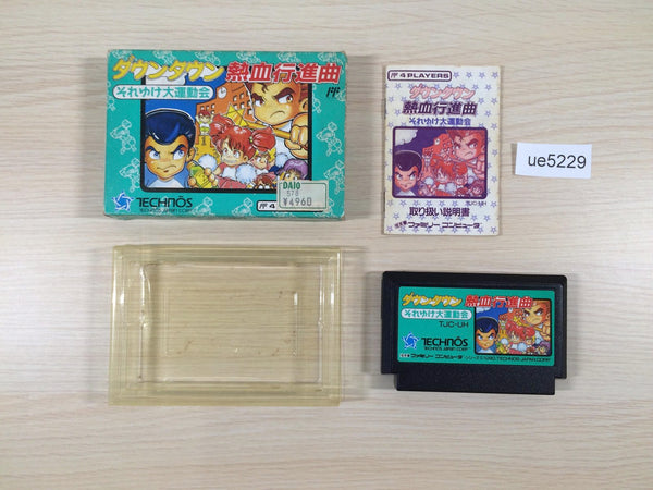 ue5229 Kunio Kun Nekketsu Koushinkyoku Daiundoukai BOXED NES Famicom Japan