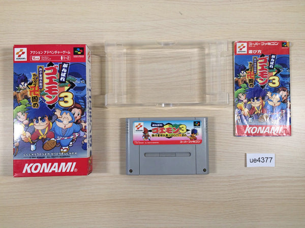 ue4377 Ganbare Goemon 3 BOXED SNES Super Famicom Japan