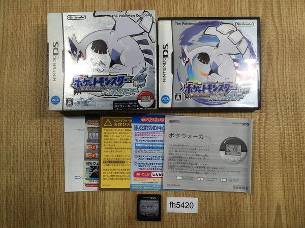 fh5420 Pokemon Soul Silver w/ Poke Wakler BOXED Nintendo DS Japan