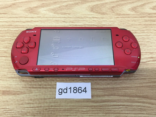 gd1864 Plz Read Item Condi PSP-3000 RADIANT RED SONY PSP Console Japan