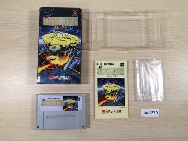 ue5279 Populous BOXED SNES Super Famicom Japan