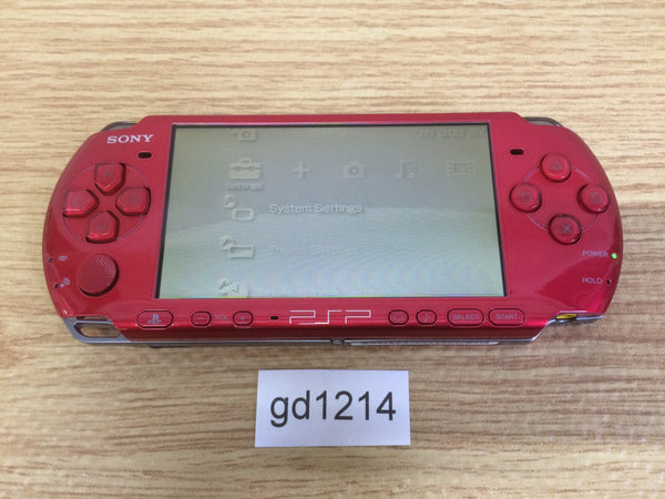 gd1214 Plz Read Item Condi PSP-3000 RADIANT RED SONY PSP Console Japan