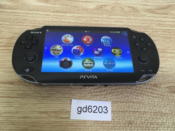 gd6203 Plz Read Item Condi PS Vita PCH-1000 CRYSTAL BLACK SONY PSP Console Japan