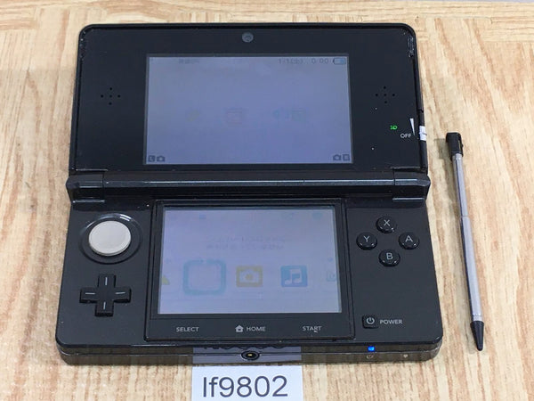 lf9802 No Battery Nintendo 3DS Cosmo Black Console Japan