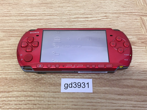 gd3931 Plz Read Item Condi PSP-3000 RADIANT RED SONY PSP Console Japan