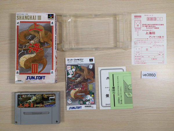 ue3860 Shanghai 3 III BOXED SNES Super Famicom Japan