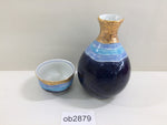 ob2879 Tokkuri and Ochoko Sake Kutani Ware Ceramics Tableware Japan