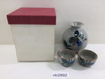 ob2892 Tokkuri and Ochoko Set Sake Kutani Ware Ceramics Tableware Japan