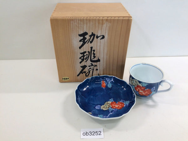 ob3252 Tea Cup and Saucer Ceramics Tableware Japan