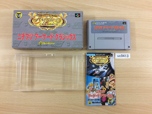 uc9413 Nichibutsu Arcade Classics Moon Cresta BOXED SNES Super Famicom Japan