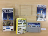 ub3303 Civilization Sekai Nana Daibunmei BOXED SNES Super Famicom Japan