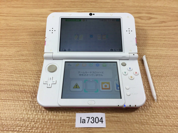 la7304 Plz Read Item Condi Nintendo 3DS LL XL PINK WHITE Console Japan