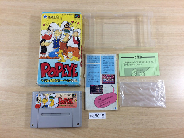 ud8015 Popeye Ijiwaru Majo Seahag no Maki BOXED SNES Super Famicom Japan