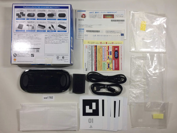 wa1782 PS Vita PCH-1100 CRYSTAL BLACK BOXED SONY PSP Console Japan